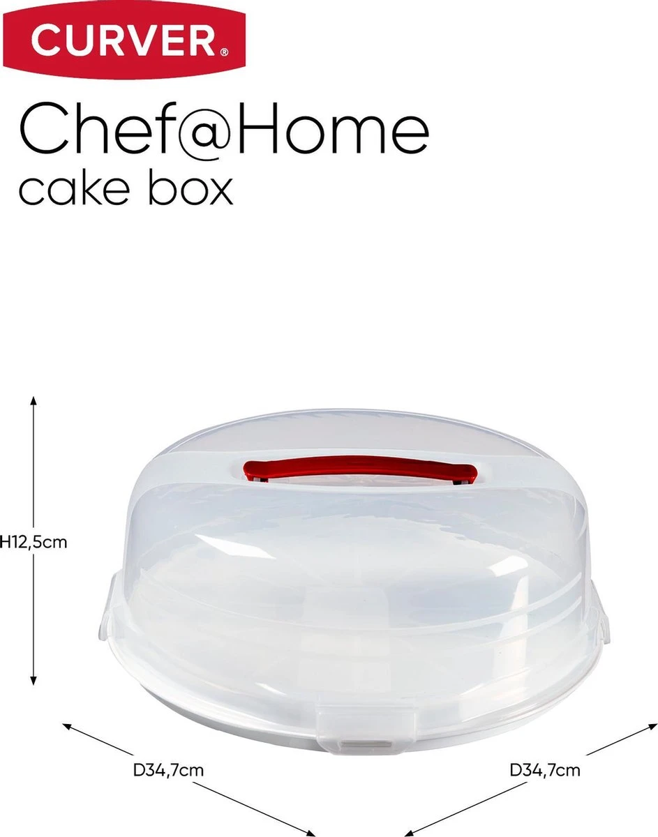 Curver Chef@home Taartdoos Laag - Sneeuwwit 6 Curver Chef@home Taartdoos Laag - Sneeuwwit - Afbeelding 4