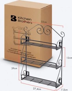 KitchenBrothers Kruidenrek - Staand En Ophangbaar - Voor 21 Potjes - 3 Laags - Metaal -Mepal shop 945x1200 2