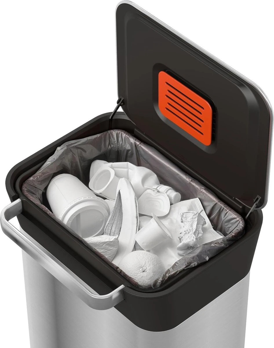 Joseph Joseph Intelligent Waste Prullenbak Titan Slim - RVS - 30 L - Zilver 15 Joseph Joseph Intelligent Waste Prullenbak Titan Slim - RVS - 30 L - Zilver - Afbeelding 13