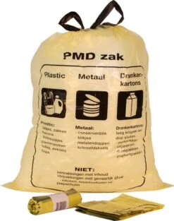 PREMIUM Afvalzakken PMD - PMD Zakken 60 Liter - Geel Transparant - Doos 500 Zakken