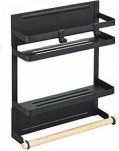 Merkloos Multifunctioneel Ophangbaar Keukenrek Of Badrek- Multifunctioneel Organiser - Magnetisch - Zwart -Mepal shop 950x1200 6
