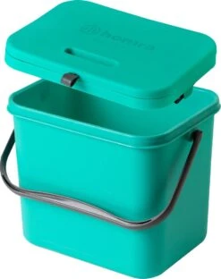 Homra Wall-up Prullenbak | Inbouwprullenbak Ophangbaar Met Plakstrip | GFT Vuilbak | Werkblak Afvalbak | Draagbare Vuilnisemmer | 8L Inhoud | Groen -Mepal shop 951x1200 1