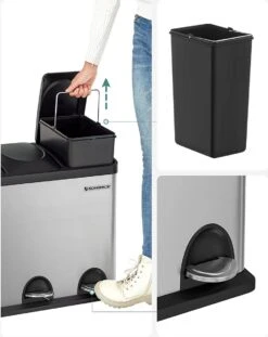 MIRA Home - Afvalemmer – Prullenbak – RVS – Zilver - 60.5x34x56.5 12 MIRA Home - Afvalemmer – Prullenbak – RVS – Zilver - 60.5x34x56.5 -Mepal shop 953x1200