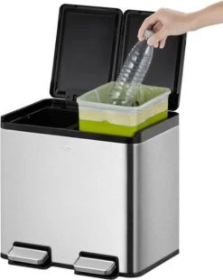 EKO Essential Splitted Prullenbak - 2x 10 L - Mat RVS -Mepal shop 956x1200