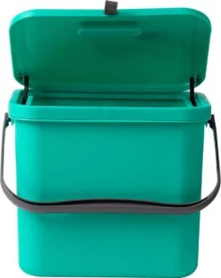 Homra Wall-up Prullenbak | Inbouwprullenbak Ophangbaar Met Plakstrip | GFT Vuilbak | Werkblak Afvalbak | Draagbare Vuilnisemmer | 8L Inhoud | Groen -Mepal shop 957x1200 1