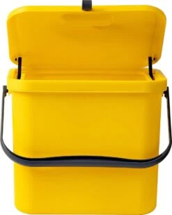 Homra Wall-up Prullenbak | Inbouwprullenbak Ophangbaar Met Plakstrip | GFT Vuilbak | Werkblak Afvalbak | Draagbare Vuilnisemmer | 8L Inhoud | Geel -Mepal shop 958x1200 7