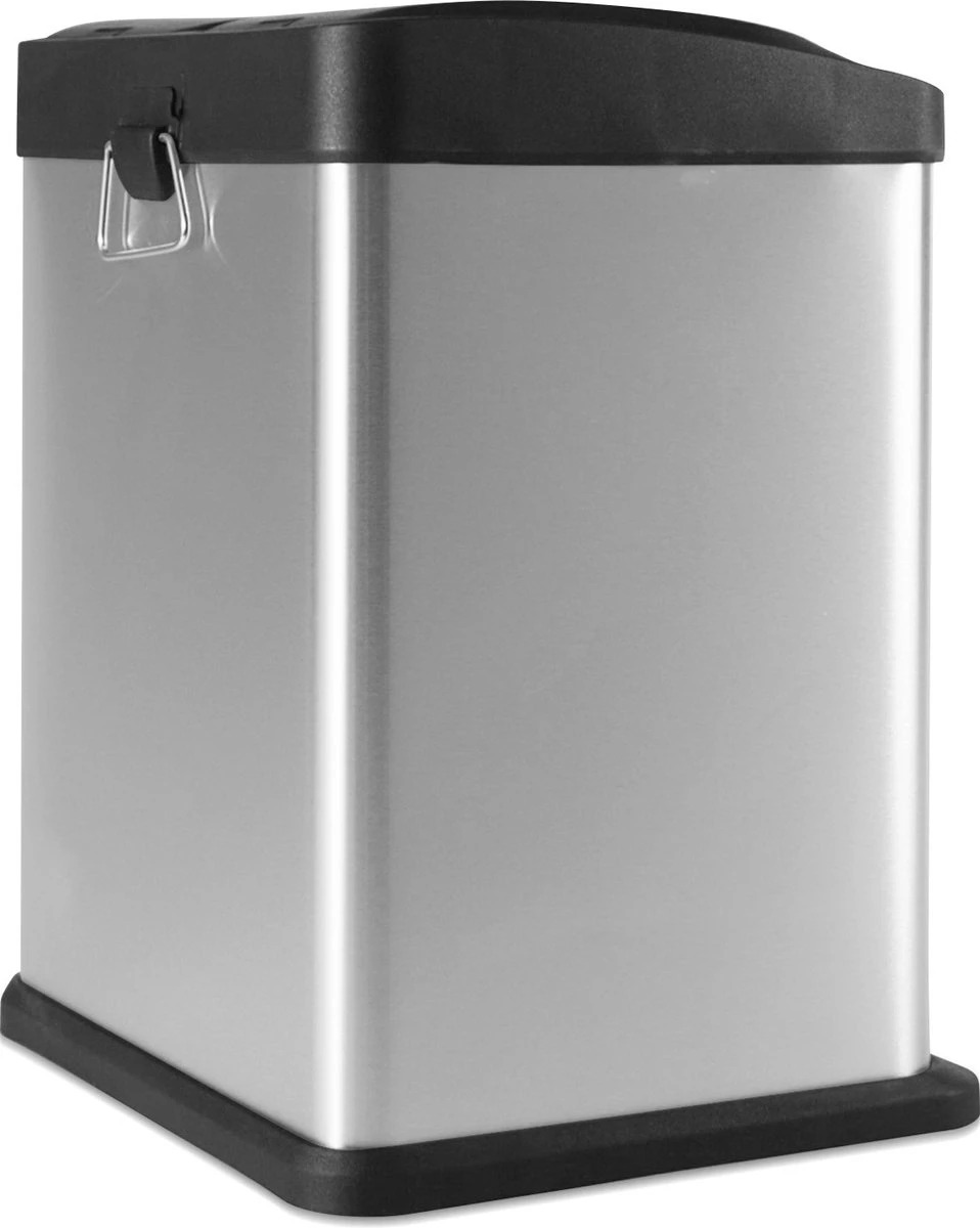 Jago - Vuilnisemmer 16 Liter Met 2 Vakken Van 8 Liter Met Binnenemmers - Prullenbak Voor Afvalscheiding - Pedaalemmer - Prullenbak - RVS 11 Jago - Vuilnisemmer 16 Liter Met 2 Vakken Van 8 Liter Met Binnenemmers - Prullenbak Voor Afvalscheiding - Pedaalemmer - Prullenbak - RVS - Afbeelding 9