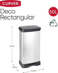 Curver Decobin Prullenbak- 50L - 39x29x72 Cm - Zilver Metallic 26 Curver Decobin Prullenbak- 50L - 39x29x72 Cm - Zilver Metallic -Mepal shop 960x1200 2