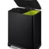 EKO E-Cube Prullenbak - 28+18 L - Zwart