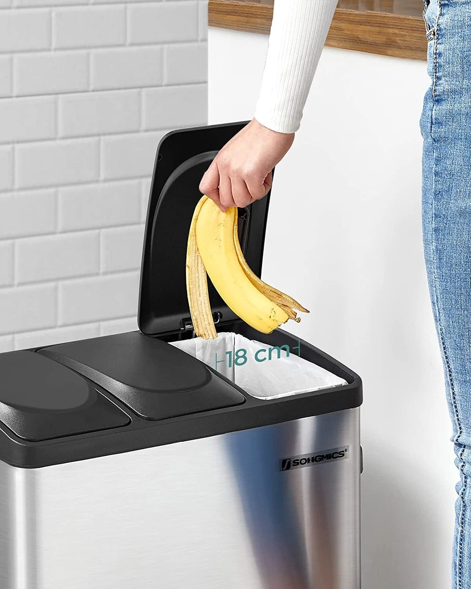 MIRA Home - Afvalemmer – Prullenbak – RVS – Zilver - 60.5x34x56.5 6 MIRA Home - Afvalemmer – Prullenbak – RVS – Zilver - 60.5x34x56.5 - Afbeelding 4