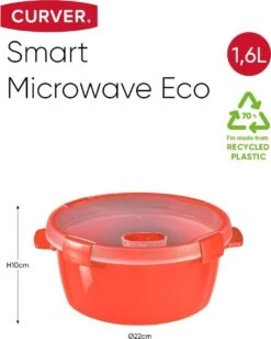 Curver Smart Microwave Eco Steamer Rond 1.6L + Stoomtray - Rood 11 Curver Smart Microwave Eco Steamer Rond 1.6L + Stoomtray - Rood -Mepal shop 962x1200 5