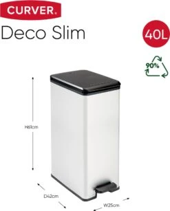 Curver Decobin Slim Prullenbak- 40L - Metallic -Mepal shop 965x1200 2
