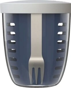 Mepal – Fruit-& Veggie Pot Ellipse – Fruitbox Voor Onderweg - Nordic Denim – Voorzien Van Vergietje En RVS Vorkje -Mepal shop 966x1200