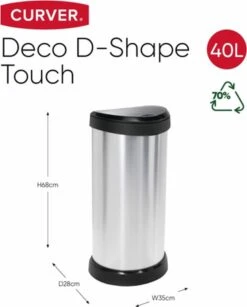 Curver Decobin Push Prullenbak - 40L - Metallic - Recycled Kunststof 16 Curver Decobin Push Prullenbak - 40L - Metallic - Recycled Kunststof -Mepal shop 967x1200 2