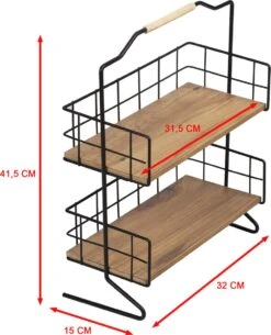 Metalen Keuken Etagere 2 Laags Van Naturn Living | Keuken Opbergrek | Kruidenpotjes Rek | Kruiden Organizer | Keuken Rek Specerijen | Mat Zwart -Mepal shop 971x1200 3