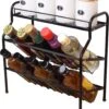 Zindoo Kruidenrek Zwart 3-laags Staand - Specerijen Rek - Kruiden Rek - Duurzaam RVS - Anti Slip Onderzijde - Specerijenstandaard – Keukenorganizer - Spice Rack - Kitchen Rack - Spice Organizer Keukenaccessoire - ZIN-SR05 -Mepal shop 974x1200 1
