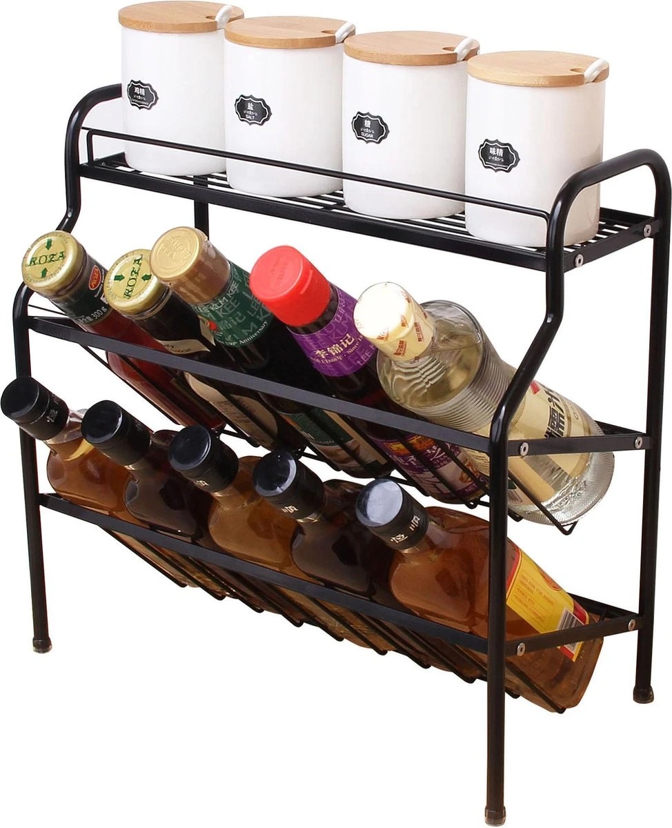 Zindoo Kruidenrek Zwart 3-laags Staand - Specerijen Rek - Kruiden Rek - Duurzaam RVS - Anti Slip Onderzijde - Specerijenstandaard – Keukenorganizer - Spice Rack - Kitchen Rack - Spice Organizer Keukenaccessoire - ZIN-SR05 3 Zindoo Kruidenrek Zwart 3-laags Staand - Specerijen Rek - Kruiden Rek - Duurzaam RVS - Anti Slip Onderzijde - Specerijenstandaard – Keukenorganizer - Spice Rack - Kitchen Rack - Spice Organizer Keukenaccessoire - ZIN-SR05