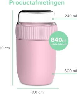 Coninx Thermos Lunchbox - Muesli Beker To Go - Isoleer Lunchpot - Yoghurtbeker To Go - Mueslibeker 840ml (600ml+240ml) - RVS / Roze 16 Coninx Thermos Lunchbox - Muesli Beker To Go - Isoleer Lunchpot - Yoghurtbeker To Go - Mueslibeker 840ml (600ml+240ml) - RVS / Roze -Mepal shop 981x1200 4