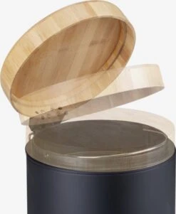 OMID HOME® - Bamboe Pedaalemmer - 12liter - Afvalemmer Badkamer - Afvalbak Toilet - Softclose - Zwart -Mepal shop 984x1200