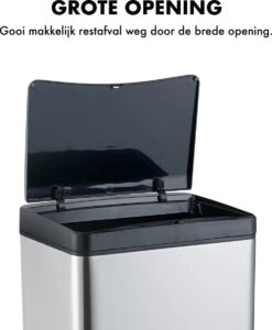 MOA Sensor Prullenbak - 50 Liter - RVS & Duurzaam ABS - Non-slip - Geruisloze Deksel - Vertraagd Sluiten Modus - Stainless - SB02S 18 MOA Sensor Prullenbak - 50 Liter - RVS & Duurzaam ABS - Non-slip - Geruisloze Deksel - Vertraagd Sluiten Modus - Stainless - SB02S -Mepal shop 989x1200 1
