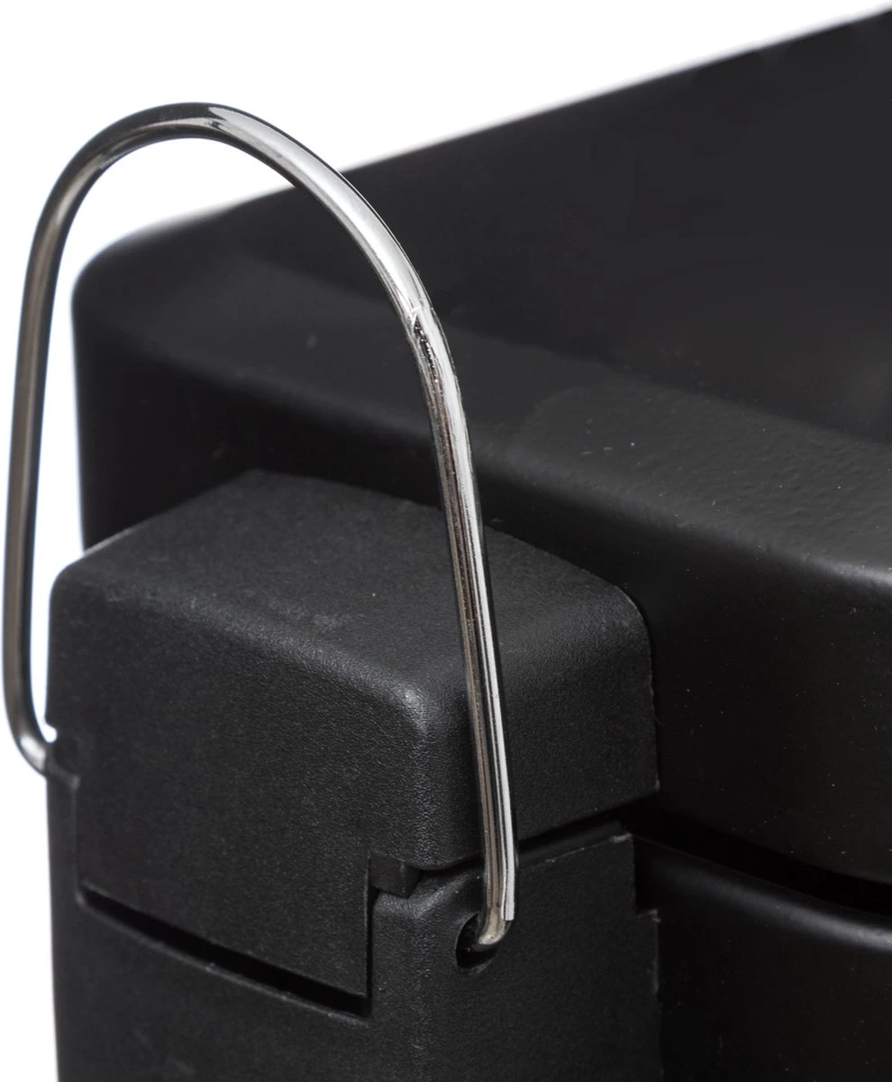 5Five - Prullenbak/pedaalemmer Zwart Rvs Metaal 5 Liter - 14x29x30 Cm 6 5Five - Prullenbak/pedaalemmer Zwart Rvs Metaal 5 Liter - 14x29x30 Cm - Afbeelding 4