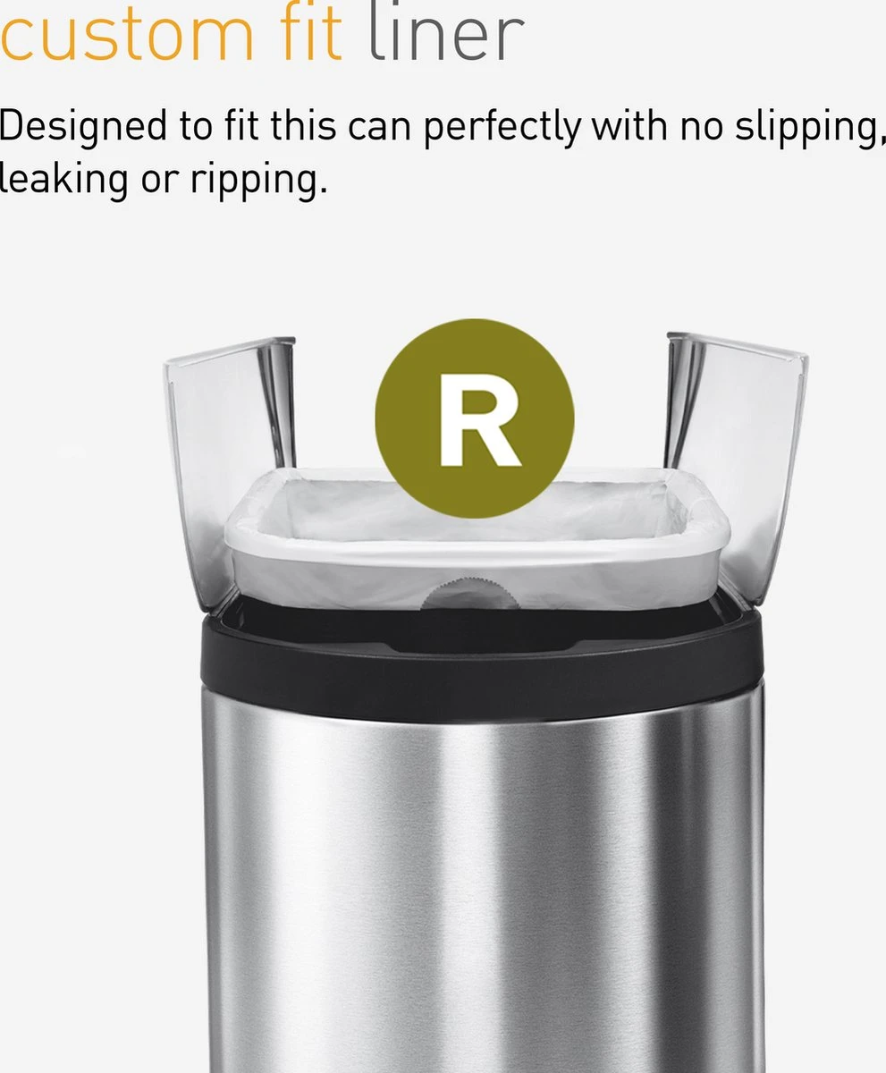 Simplehuman Afvalzakken Code R - 10 Liter - 60 Stuks 4 Simplehuman Afvalzakken Code R - 10 Liter - 60 Stuks - Afbeelding 2