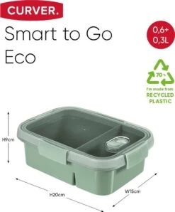 Curver Smart To Go Eco Lunchbox 0.6 + 0.3L Groen -Mepal shop 994x1200 7
