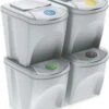 Prosperplast Set Van 4x Kunststof Afvalscheidingsbakken Wit Van 25 Liter - Scheidingsprullenbakken -Mepal shop 995x1200 1
